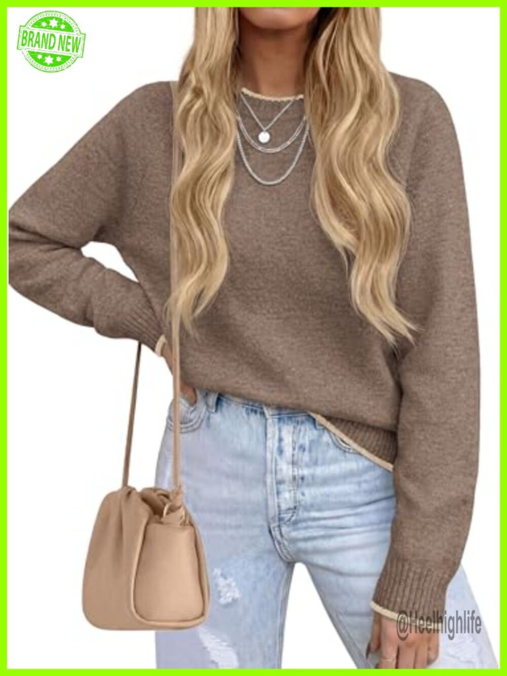 Crewneck Sweater Pullover Soft Knit